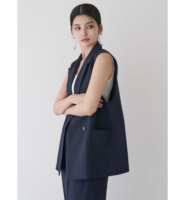 MURUA「ピークドラペルダブルミドルジレ」|ベスト・ジレ|