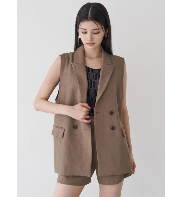 MURUA「ピークドラペルダブルミドルジレ」|ベスト・ジレ|