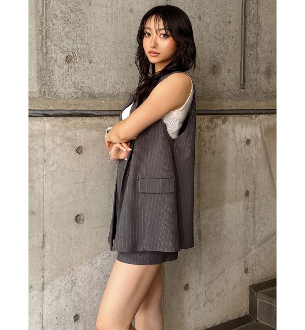 MURUA「ピークドラペルダブルミドルジレ」|ベスト・ジレ|