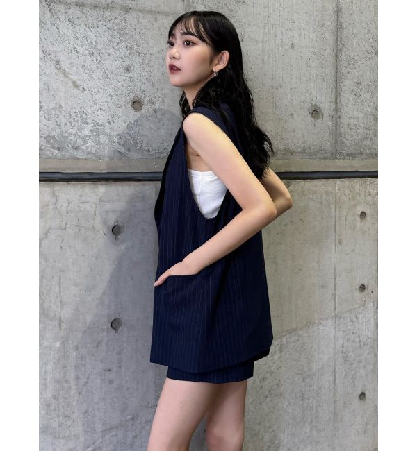 MURUA「ピークドラペルダブルミドルジレ」|ベスト・ジレ|