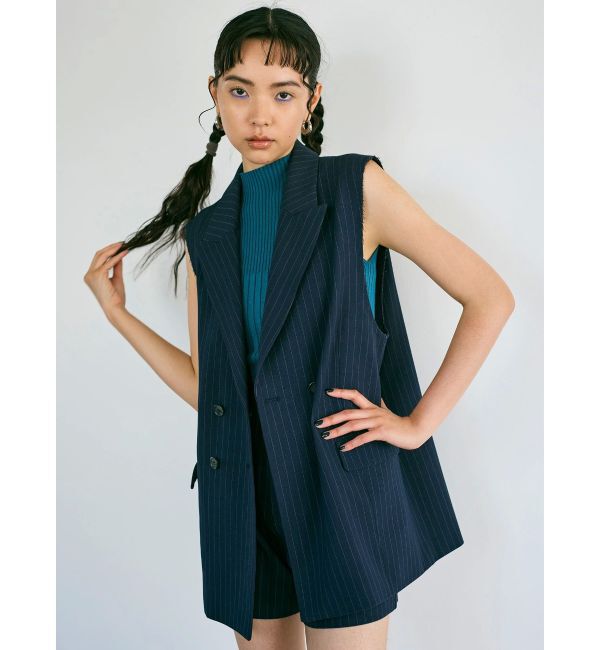 MURUA「ピークドラペルダブルミドルジレ」|ベスト・ジレ|