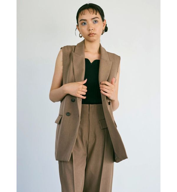 MURUA「ピークドラペルダブルミドルジレ」|ベスト・ジレ|