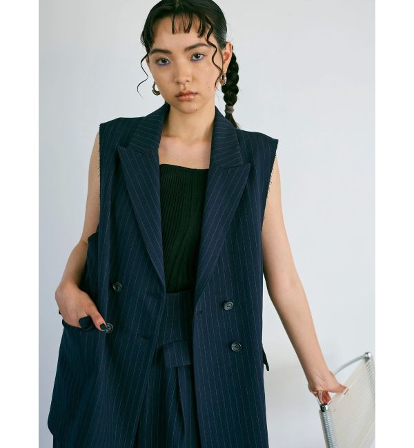 MURUA「ピークドラペルダブルミドルジレ」|ベスト・ジレ|