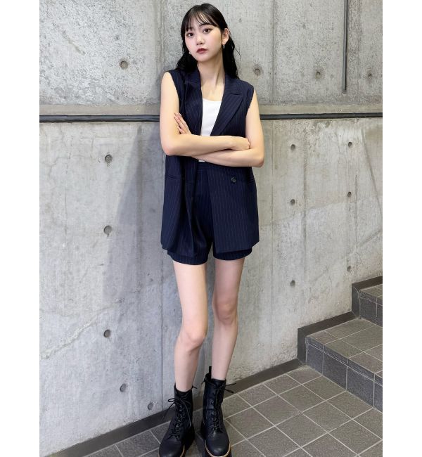 MURUA「ピークドラペルダブルミドルジレ」|ベスト・ジレ|