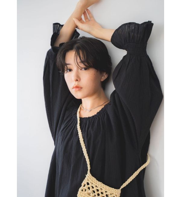 Ungrid「オフショルギャザーボリュームワンピース」|ワンピース|