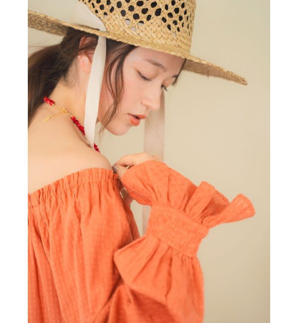 Ungrid「オフショルギャザーボリュームワンピース」|ワンピース|