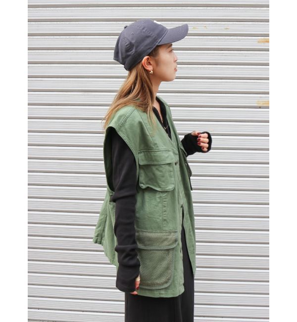 Ungrid「メッシュコンビミリタリーベスト」|ベスト・ジレ|