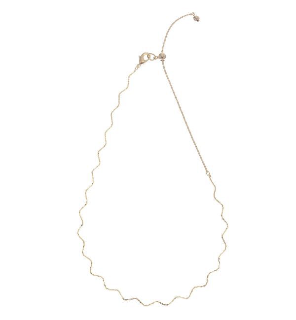 LAGUNAMOON「メタルカーブチェーンチョーカーネックレス」|ネックレス|ゴールド