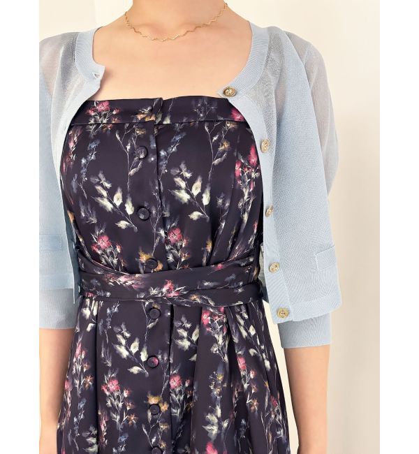 LAGUNAMOON「フロントボタンデザインフロ-ラルプリントサテンキャミワンピース」|ワンピース|