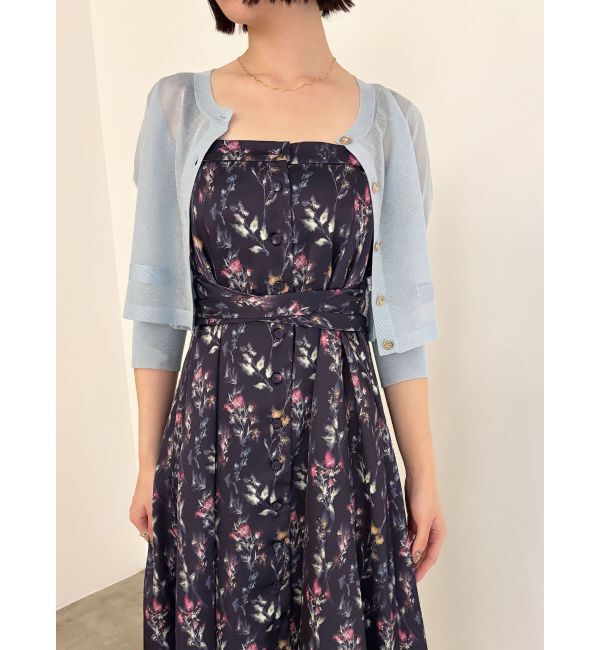 LAGUNAMOON「フロントボタンデザインフロ-ラルプリントサテンキャミワンピース」|ワンピース|