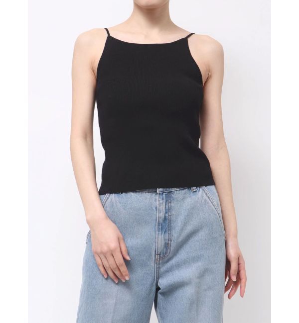 LAGUNAMOON「ボートネックニットタンク」|タンクトップ|ブラック