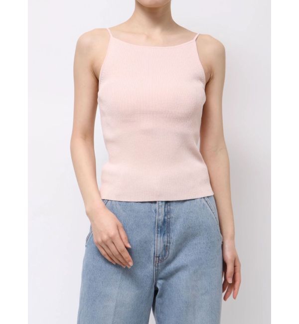 LAGUNAMOON「ボートネックニットタンク」|タンクトップ|ピンク