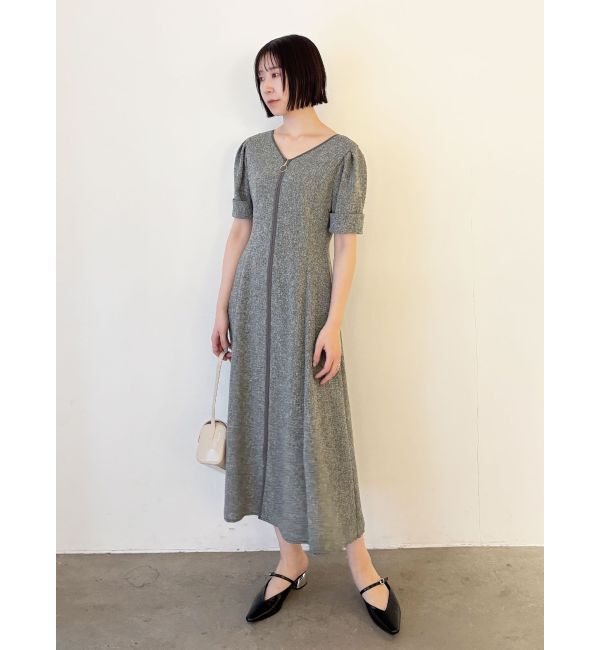 LAGUNAMOON「フロントジップVネックフレアワンピース」|ワンピース|
