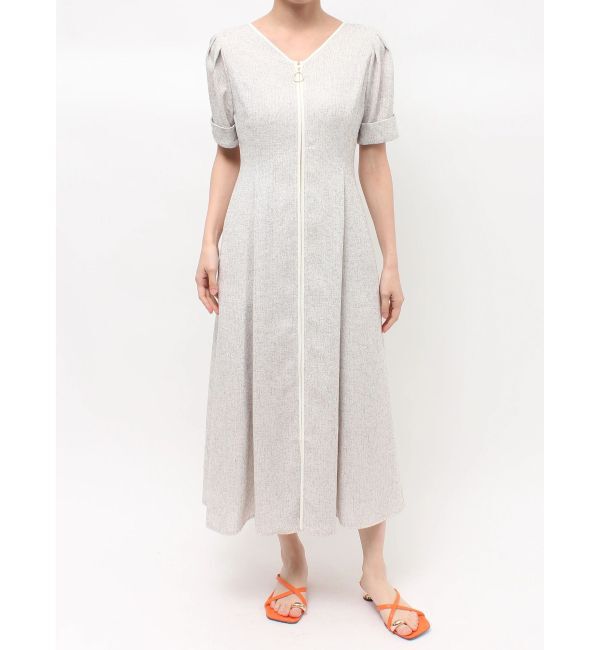 LAGUNAMOON「フロントジップVネックフレアワンピース」|ワンピース|