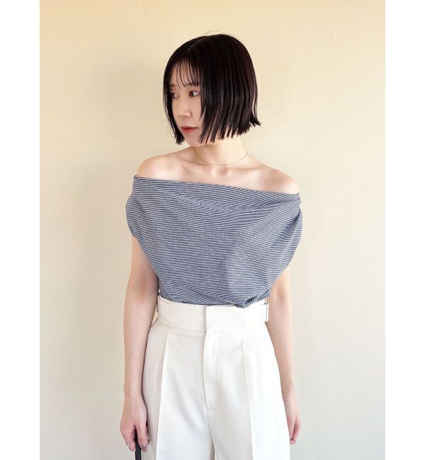 LAGUNAMOON「オフショルドレープカットトップス」|Tシャツ・カットソー|