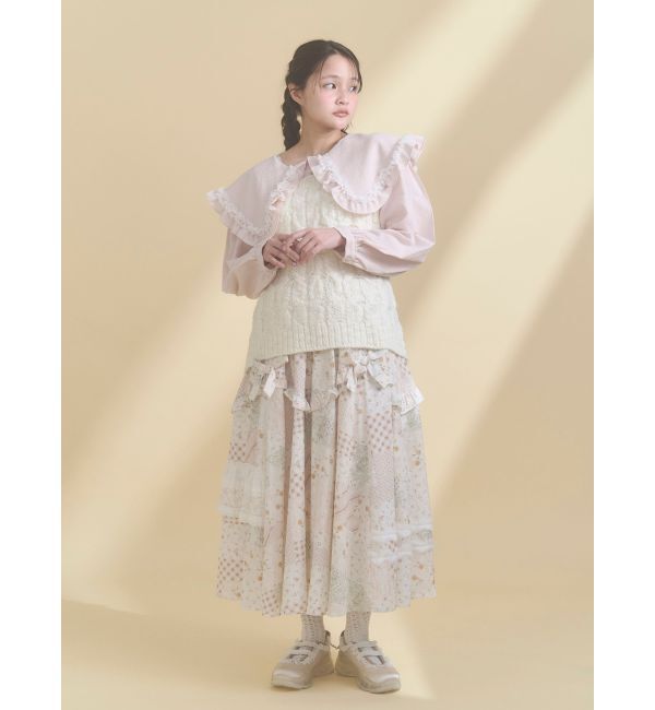 merry jenny「フリルカラーニットドッキングブラウス」|シャツ・ブラウス|