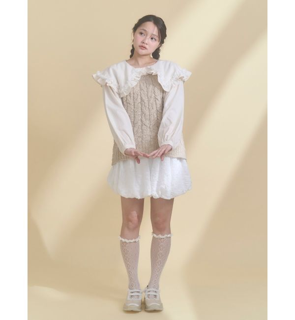 merry jenny「フリルカラーニットドッキングブラウス」|シャツ・ブラウス|