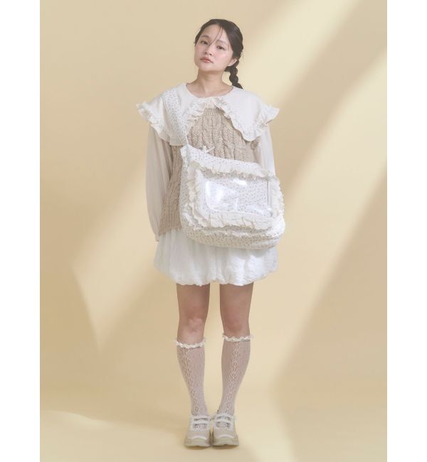 merry jenny「フリルカラーニットドッキングブラウス」|シャツ・ブラウス|