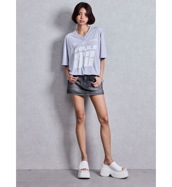 GYDA「BEGUILE 82SPORTY VネックBIG Tシャツ」|Tシャツ・カットソー|