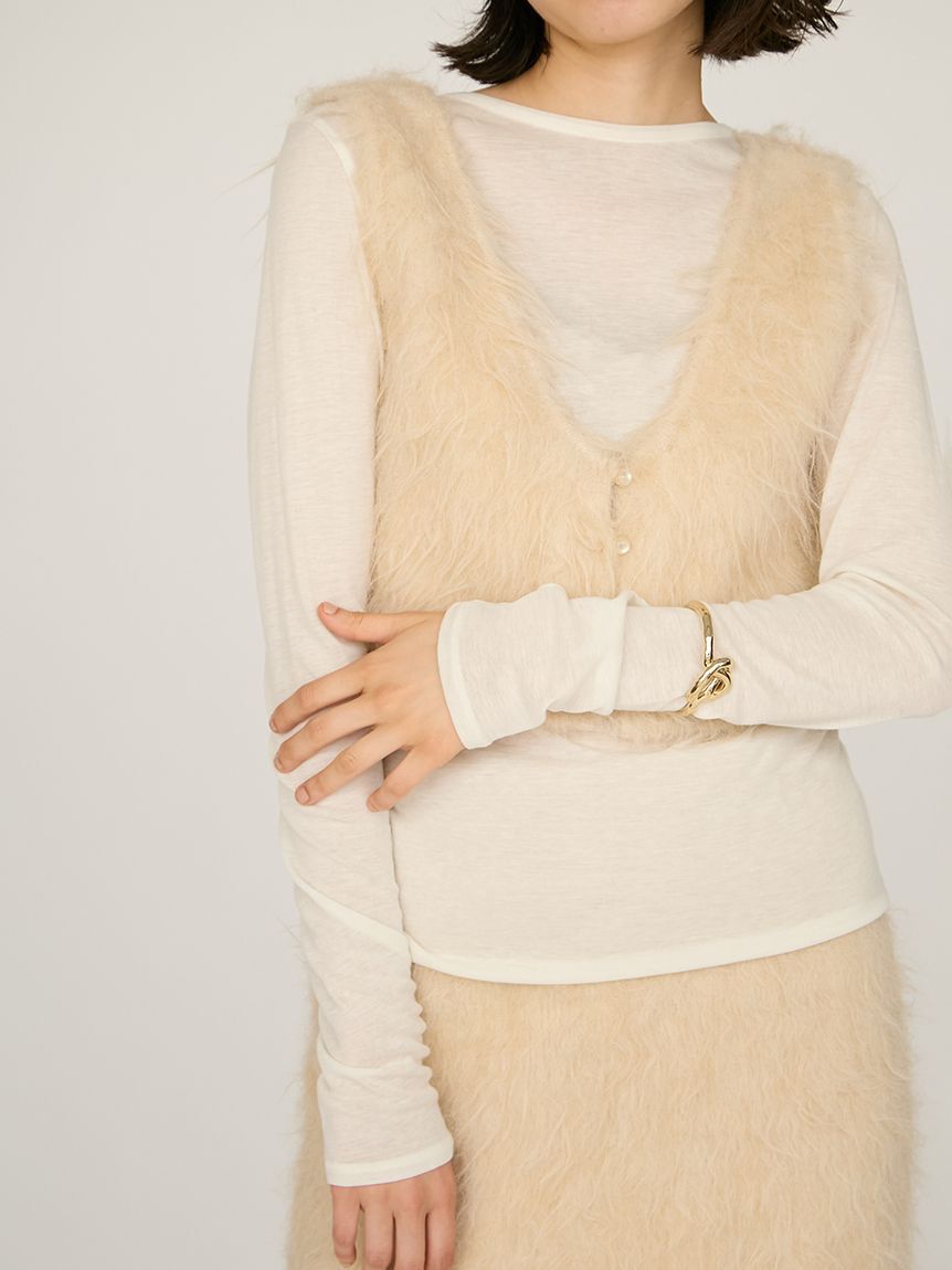 emmi atelier「2wayシャギーニットビスチェ」|ベスト・ジレ|