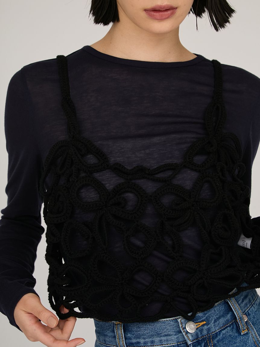 emmi atelier「かぎ針ハンドニットビスチェ」|ベスト・ジレ|