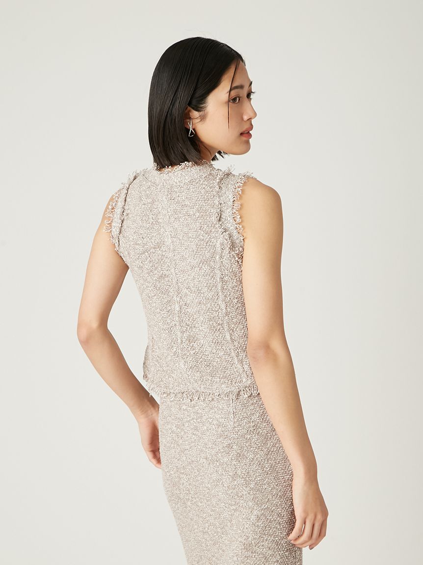 FRAY I.D「ラメスラブヤーンジップニットジレ」|ニット・セーター|