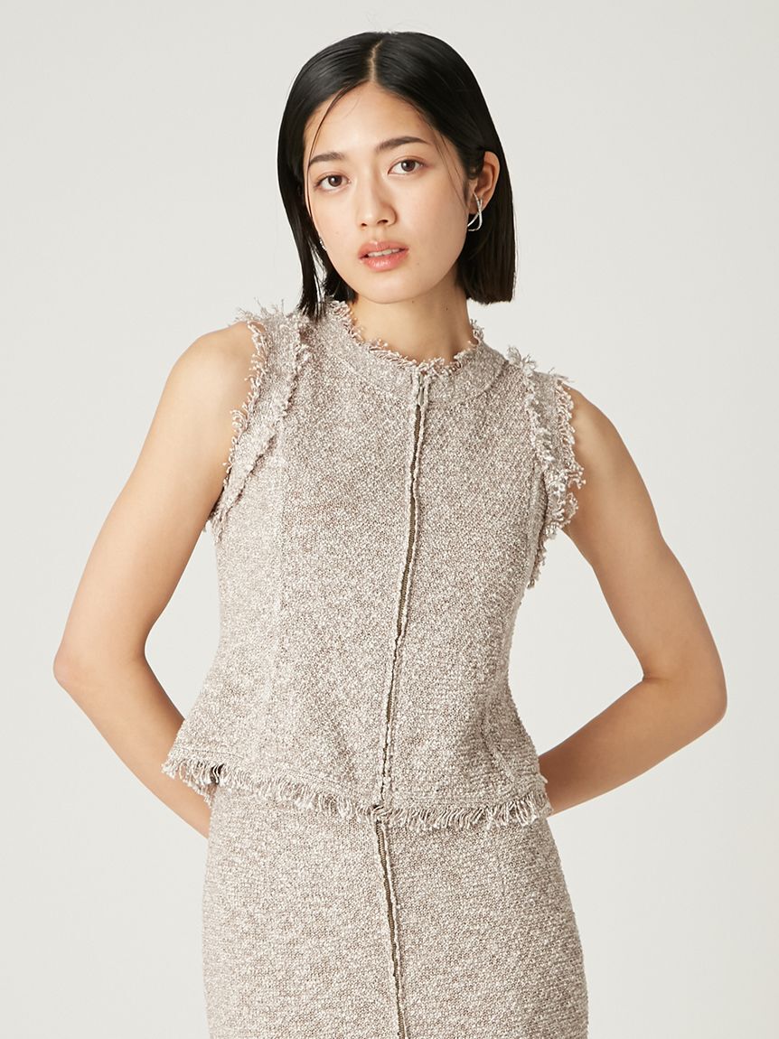 FRAY I.D「ラメスラブヤーンジップニットジレ」|ニット・セーター|