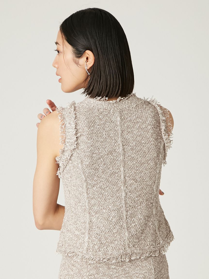 FRAY I.D「ラメスラブヤーンジップニットジレ」|ニット・セーター|