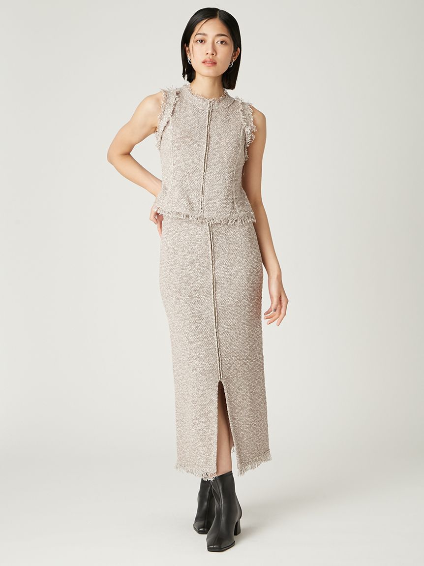 FRAY I.D「ラメスラブヤーンジップニットジレ」|ニット・セーター|