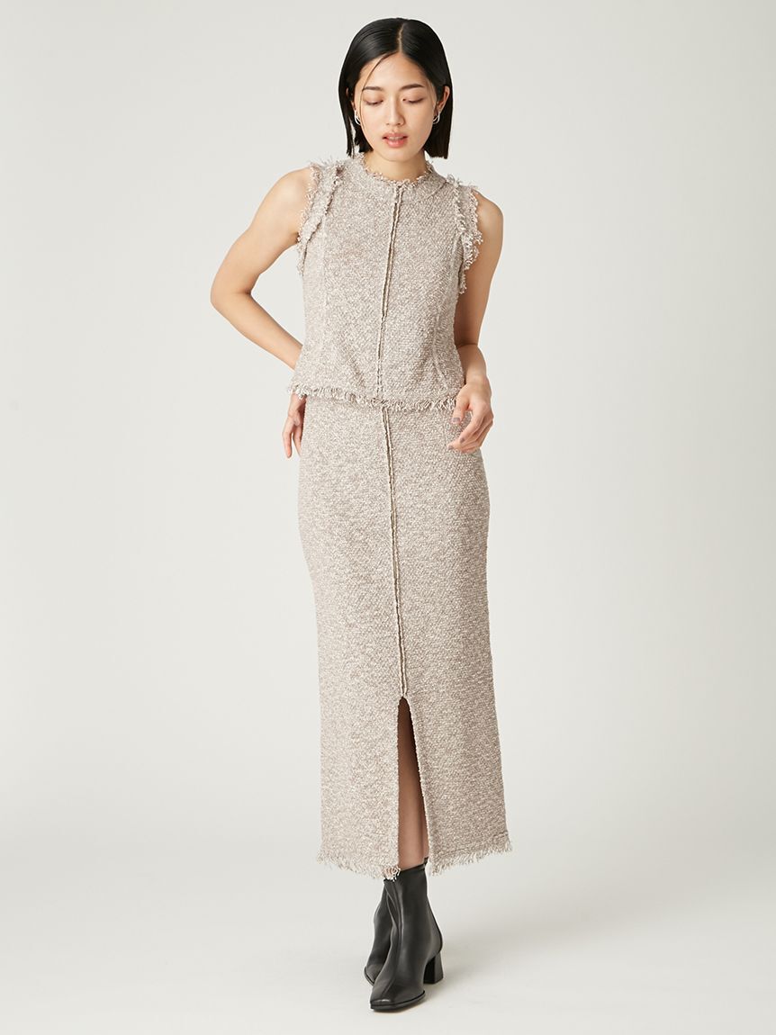 FRAY I.D「ラメスラブヤーンジップニットジレ」|ニット・セーター|