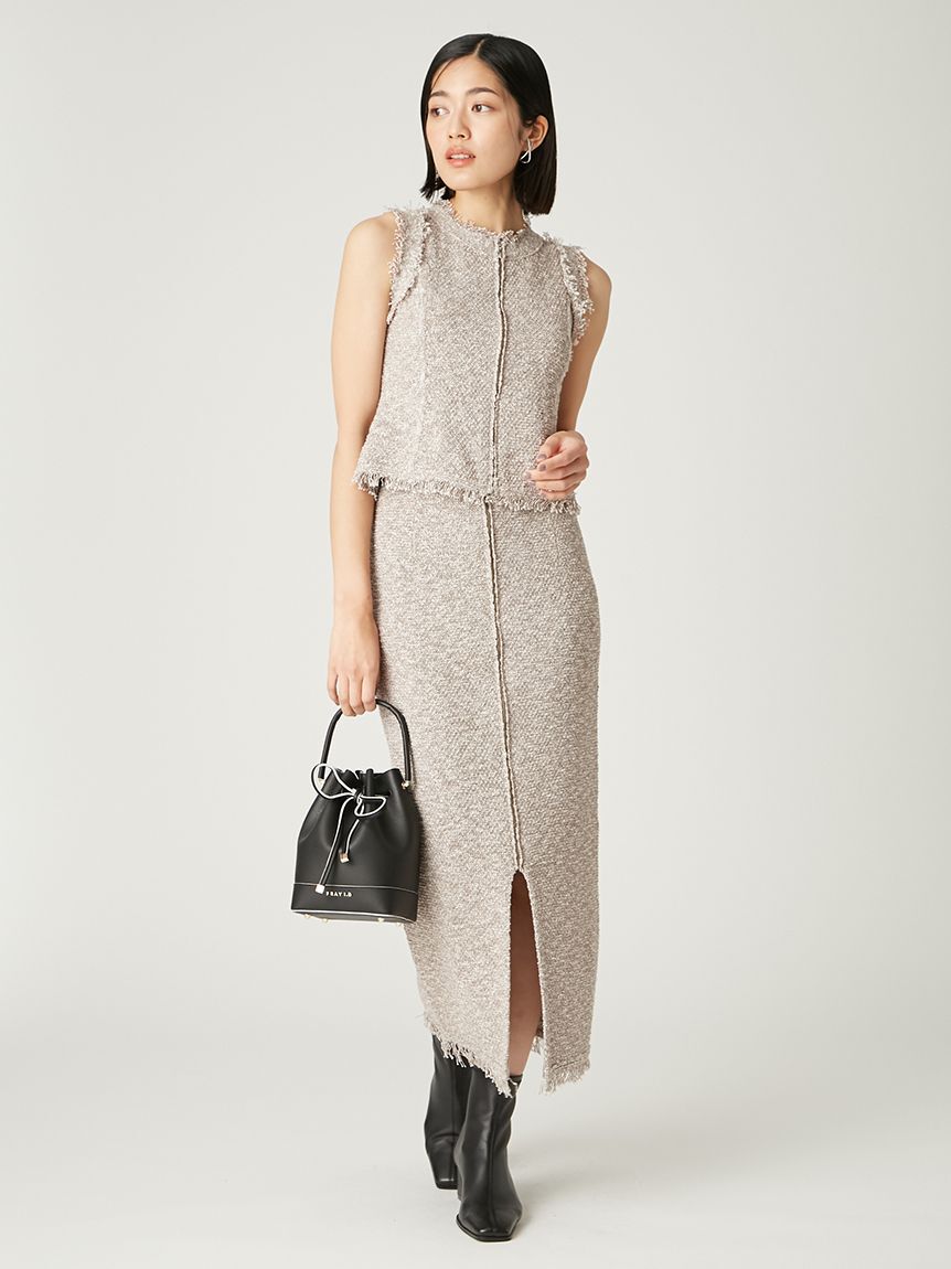 FRAY I.D「ラメスラブヤーンジップニットジレ」|ニット・セーター|