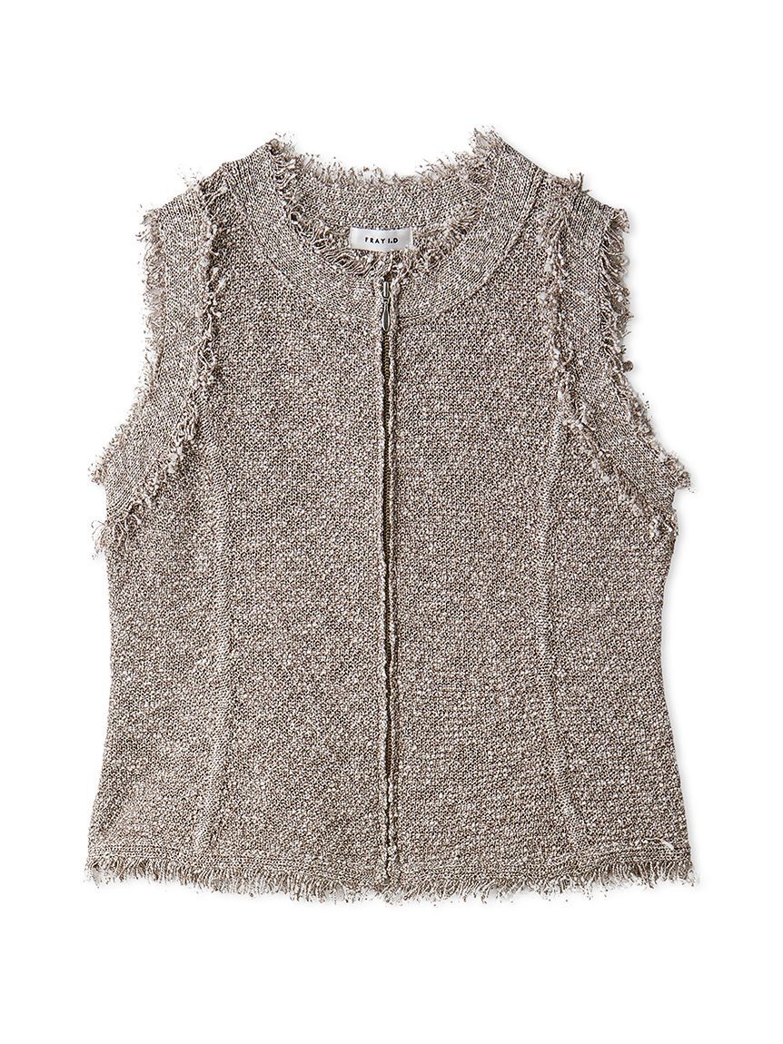 FRAY I.D「ラメスラブヤーンジップニットジレ」|ニット・セーター|