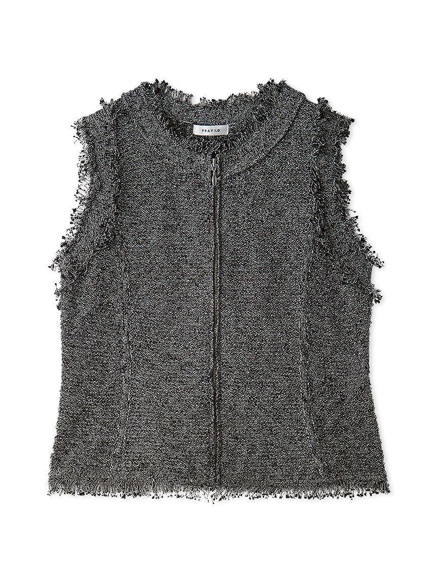 FRAY I.D「ラメスラブヤーンジップニットジレ」|ニット・セーター|