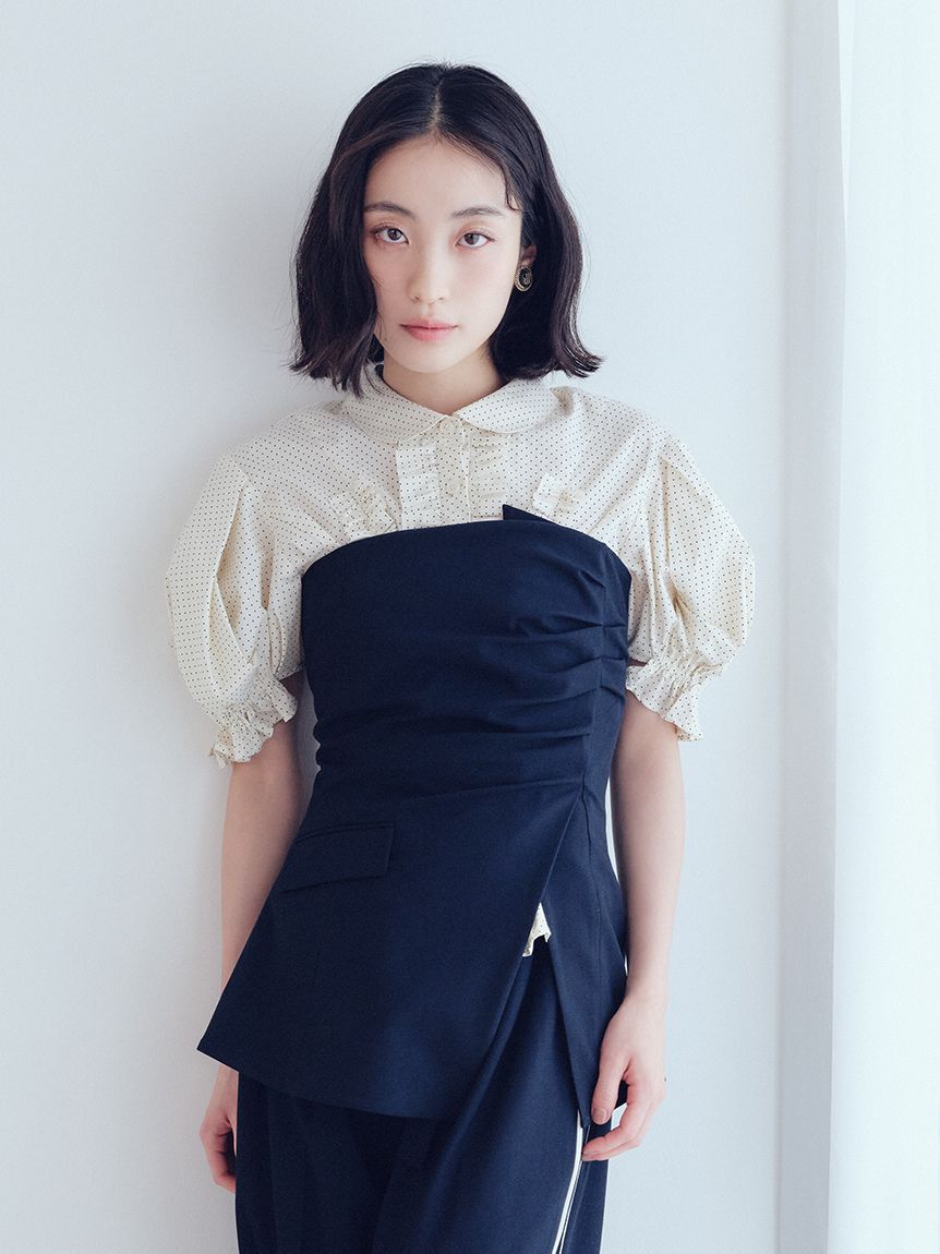 LILY BROWN「ドレープビスチェ」|ベスト・ジレ|NVY