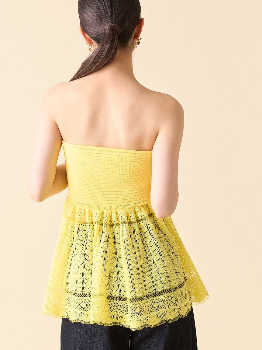 LILY BROWN「レーシーベアニットペプラムビスチェ」|ベスト・ジレ|