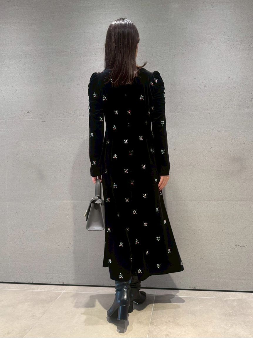 花柄刺繍ベロアワンピース（CELFORD）｜ルミネのファッション通販