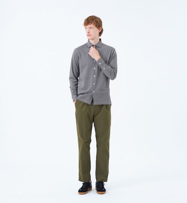 MACKINTOSH PHILOSOPHY「ホリゾンタルカラー ジャージーシャツ ギンガム/無地」|シャツ・ブラウス|