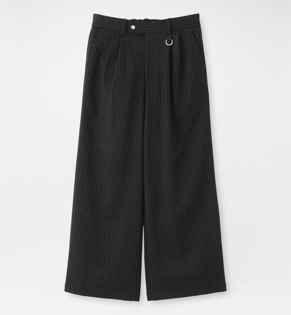  「ストライプ2タックバギースラックス」|スラックス|ブラック