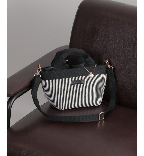 ikka「ファブリック2WAYミニトートバッグ」|その他|ブラック