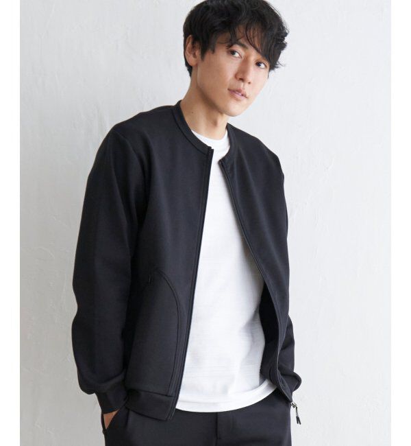 ikka「テックストレッチジップカーディガン」|カーディガン|ブラック