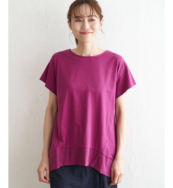 ikka「Aライン裾切り替えカットソー」|その他|