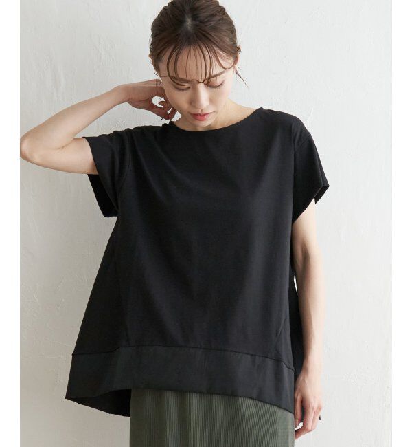 ikka「Aライン裾切り替えカットソー」|その他|