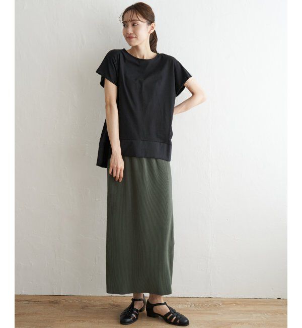 ikka「Aライン裾切り替えカットソー」|その他|