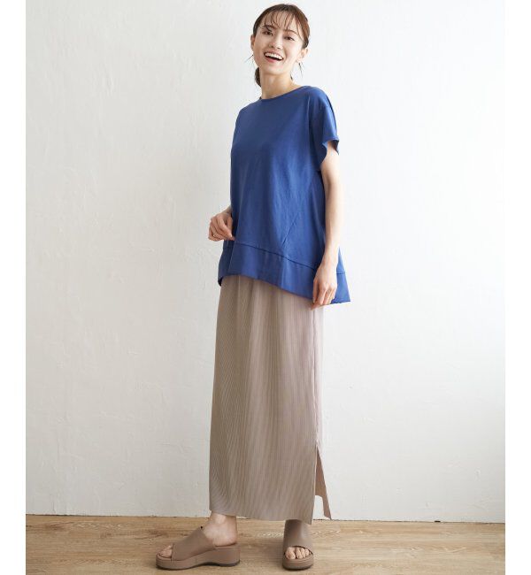 ikka「Aライン裾切り替えカットソー」|その他|