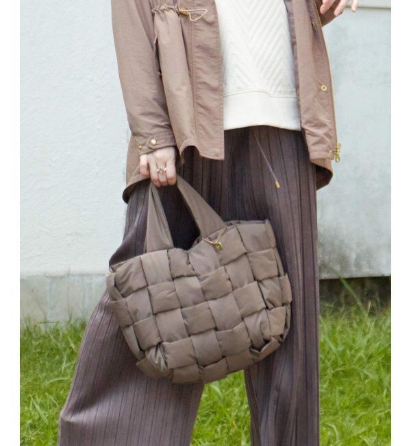 ikka「編み込みメッシュバッグ」|その他|グレイ