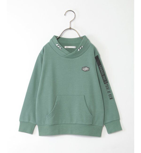 ikka kids「チビハイネック袖ロゴトレーナー（120~160cm）」|Tシャツ・カットソー|