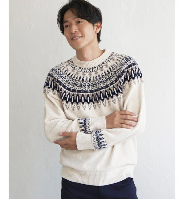ikka「モール求心柄ニット」|プルオーバー|