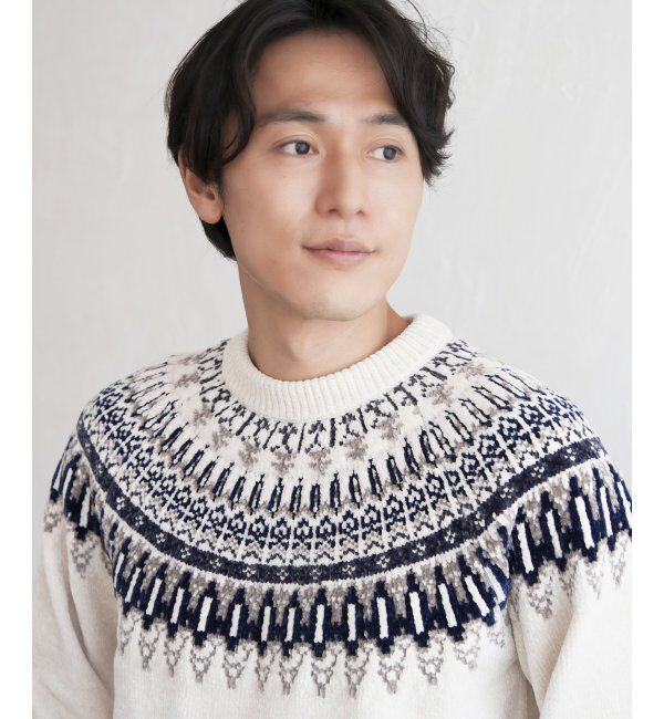 ikka「モール求心柄ニット」|プルオーバー|