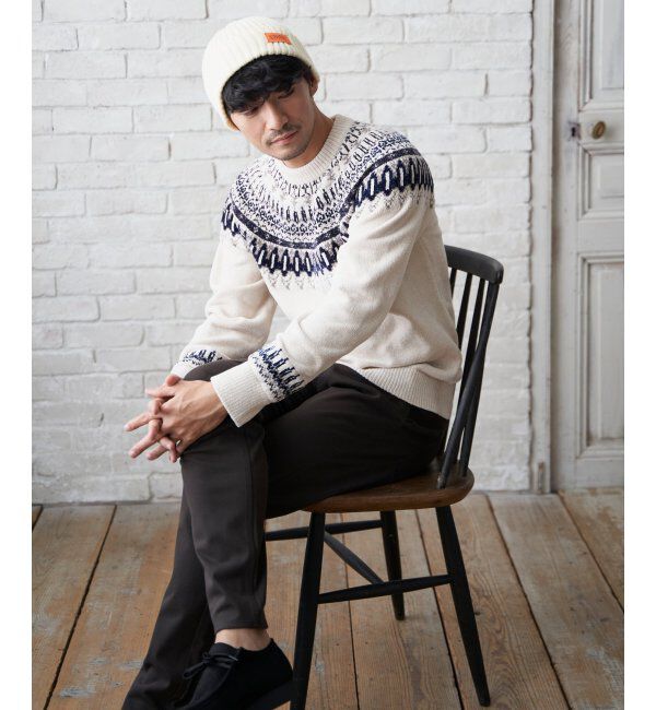ikka「モール求心柄ニット」|プルオーバー|
