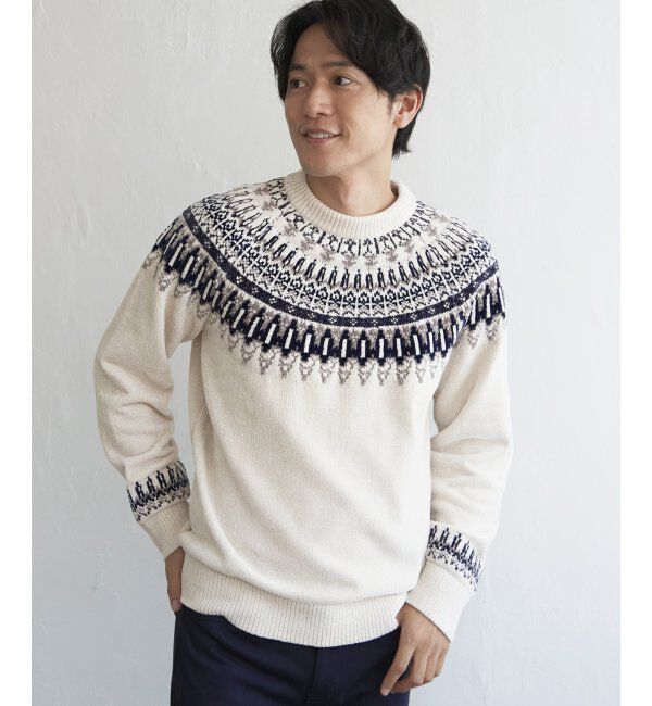 ikka「モール求心柄ニット」|プルオーバー|